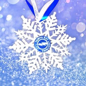 Tampa Bay LIGHTNING Hockey Handmade Snowflake *NEW*